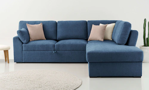 Home affaire Ecksofa "Citry", Breite 242 cm, Chenille, Bettfunktion, Bettka günstig online kaufen