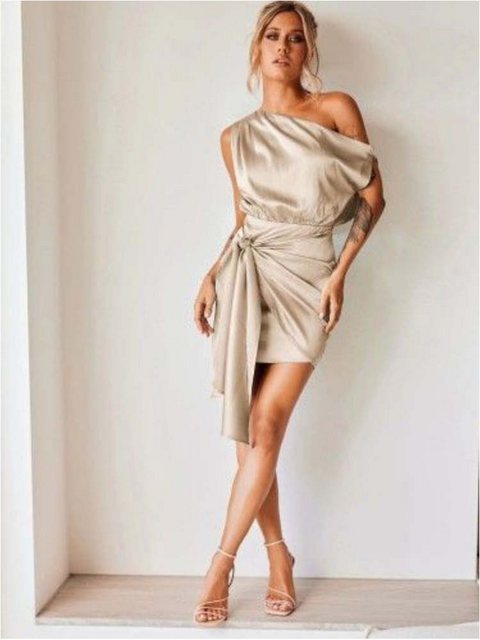 KIKI Dirndl Kleid One Shoulder Trägerkleid Brautjungfernkleid Toastkleid Se günstig online kaufen