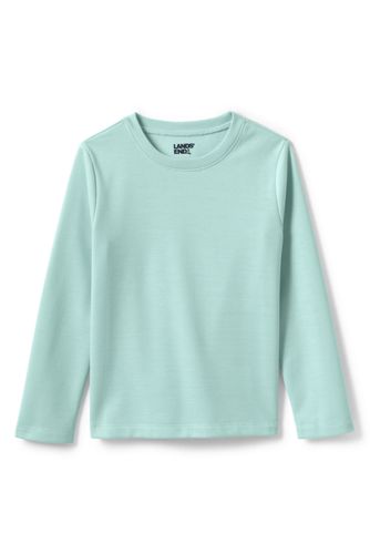 French Terry Pyjama-Shirt, Größe: 134-140, Grün, Polyester, by Lands' End, günstig online kaufen