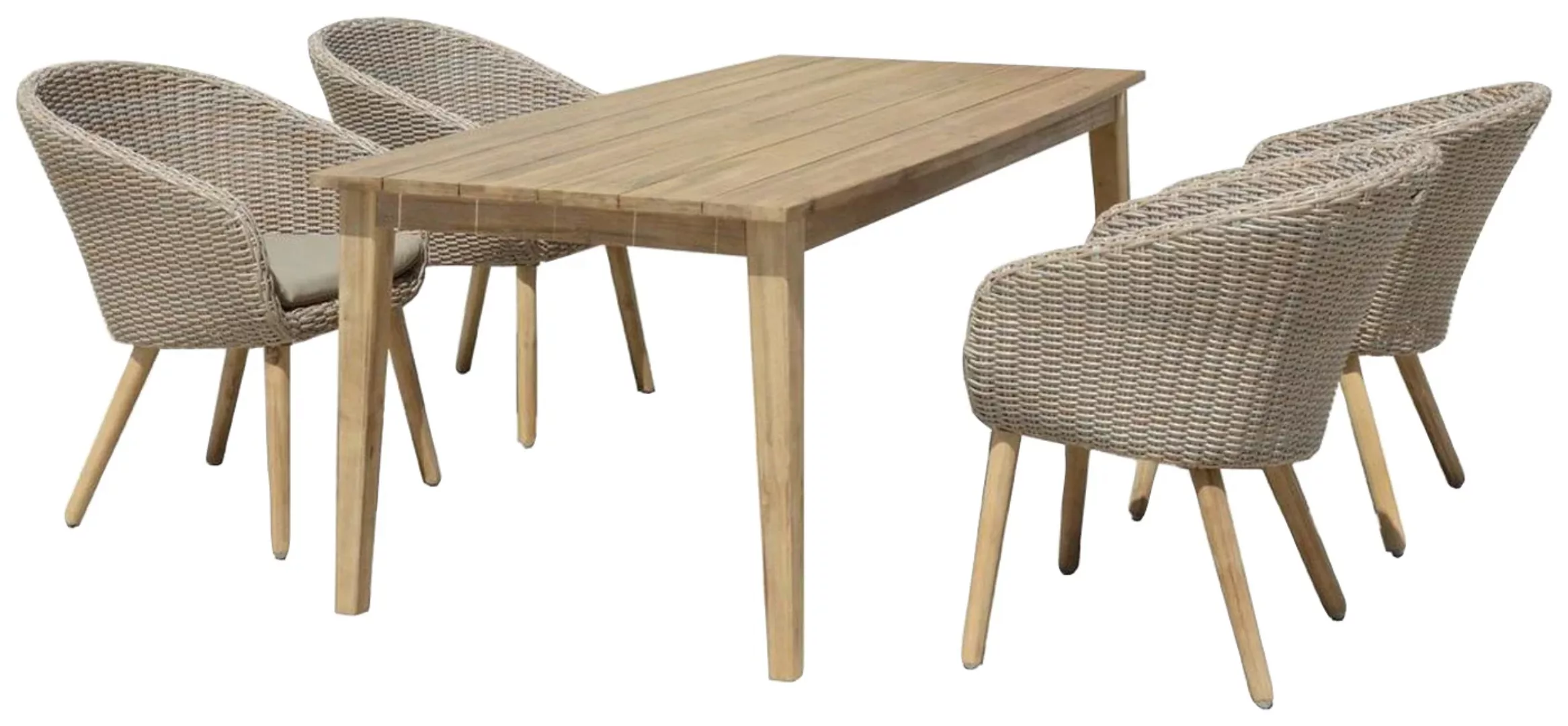 Garden Pleasure Garten-Essgruppe "OAKLAND", (5 tlg., 1x Tisch, 4x Sessel), günstig online kaufen