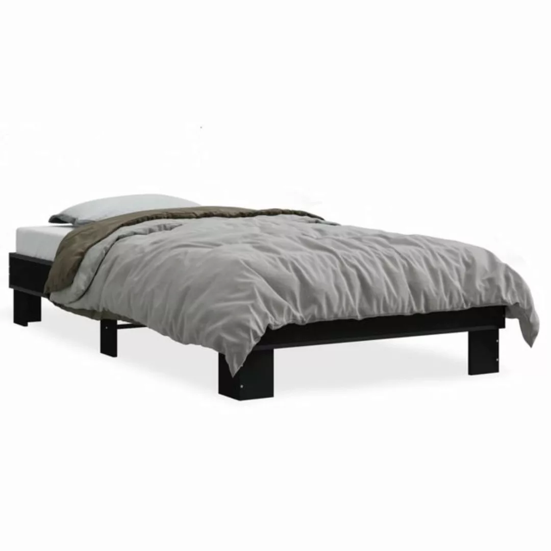 vidaXL Bett Bettgestell Braun Eichen-Optik 75x190 cm Holzwerkstoff Metall günstig online kaufen