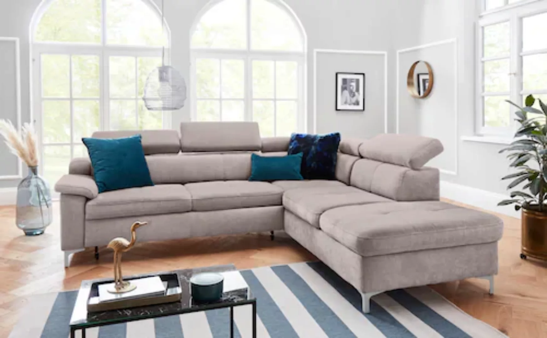 exxpo - sofa fashion Ecksofa »Croma, L-Form«, wahlweise mit Bettfunktion günstig online kaufen