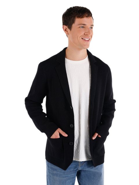 Colins Cardigan Slim Fit Jacke Schwarzer Herren-Cardigan günstig online kaufen