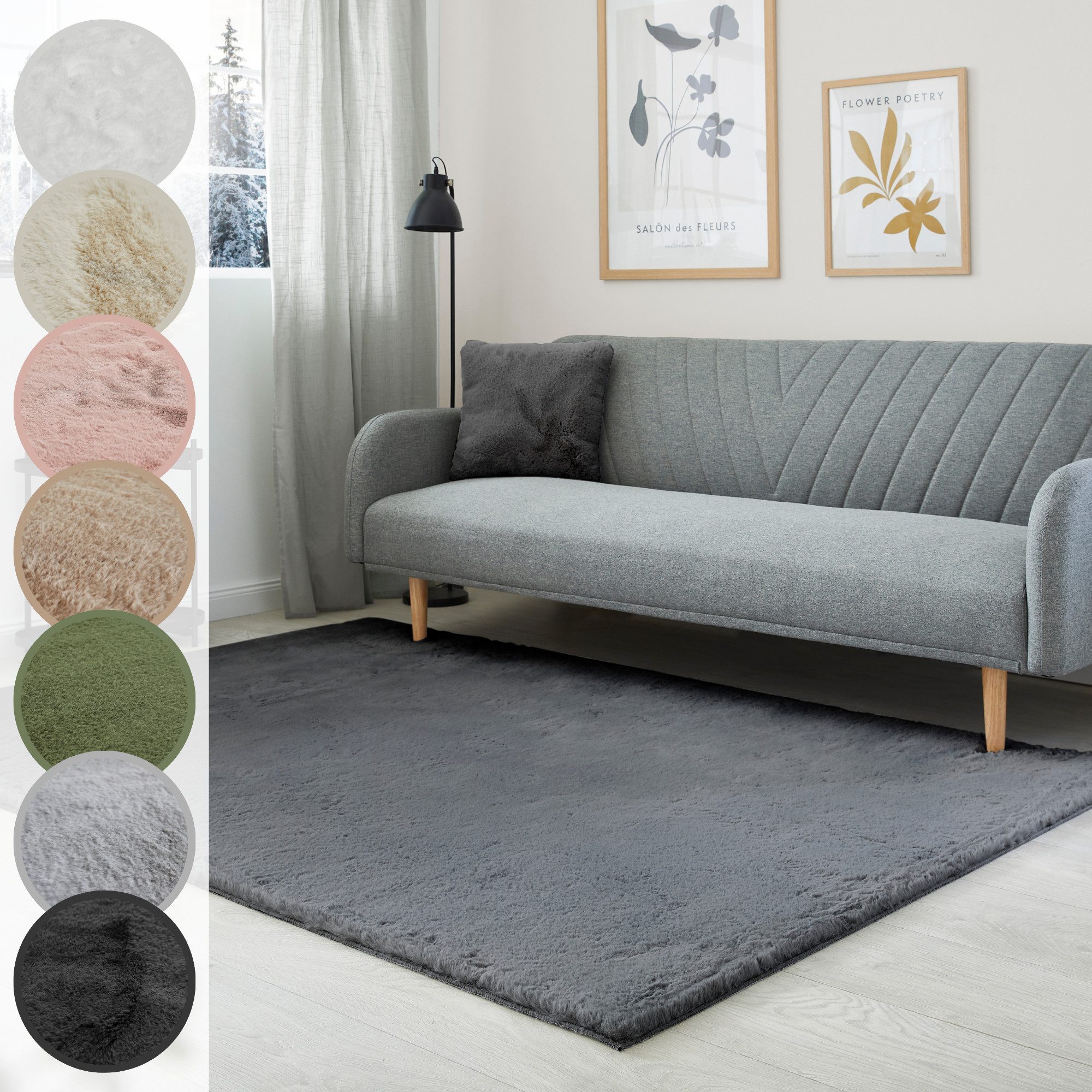 LUXOR living Fellteppich »Novara«, rechteckig, 30 mm Höhe, Kunstfell, Kanin günstig online kaufen