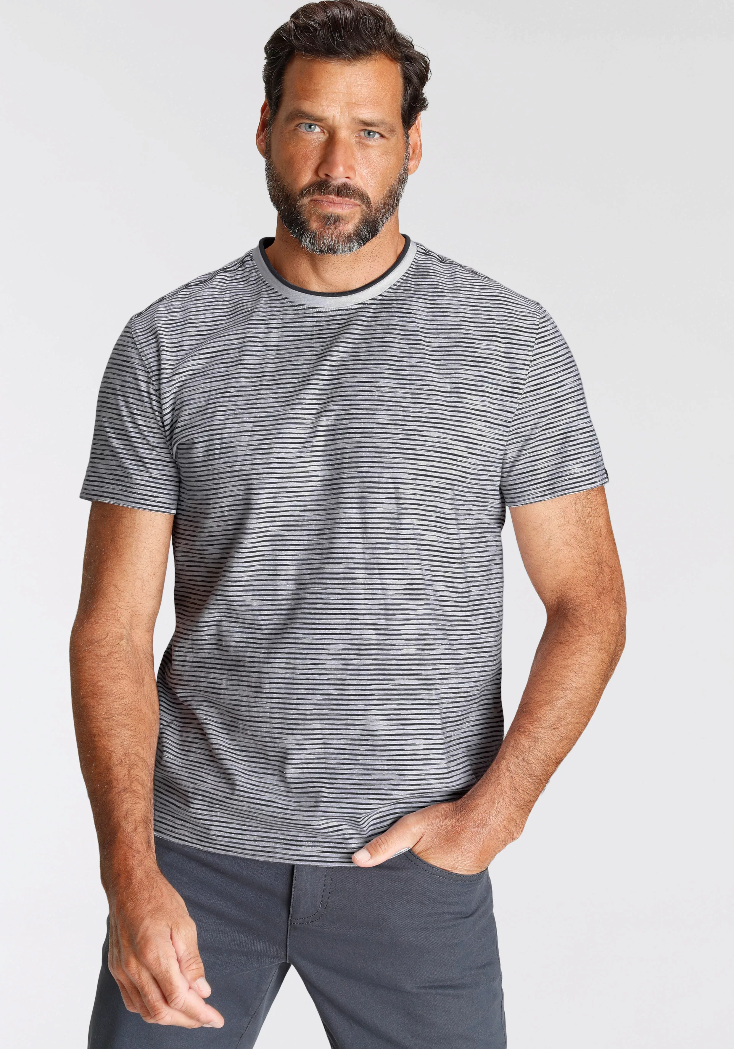 Arizona T-Shirt, mit modischen Streifen günstig online kaufen