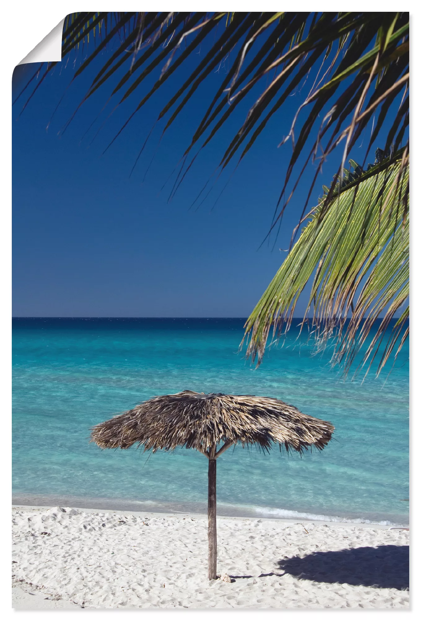 Artland Poster "Sonnenschirm am Strand", Amerika, (1 St.), als Alubild, Lei günstig online kaufen