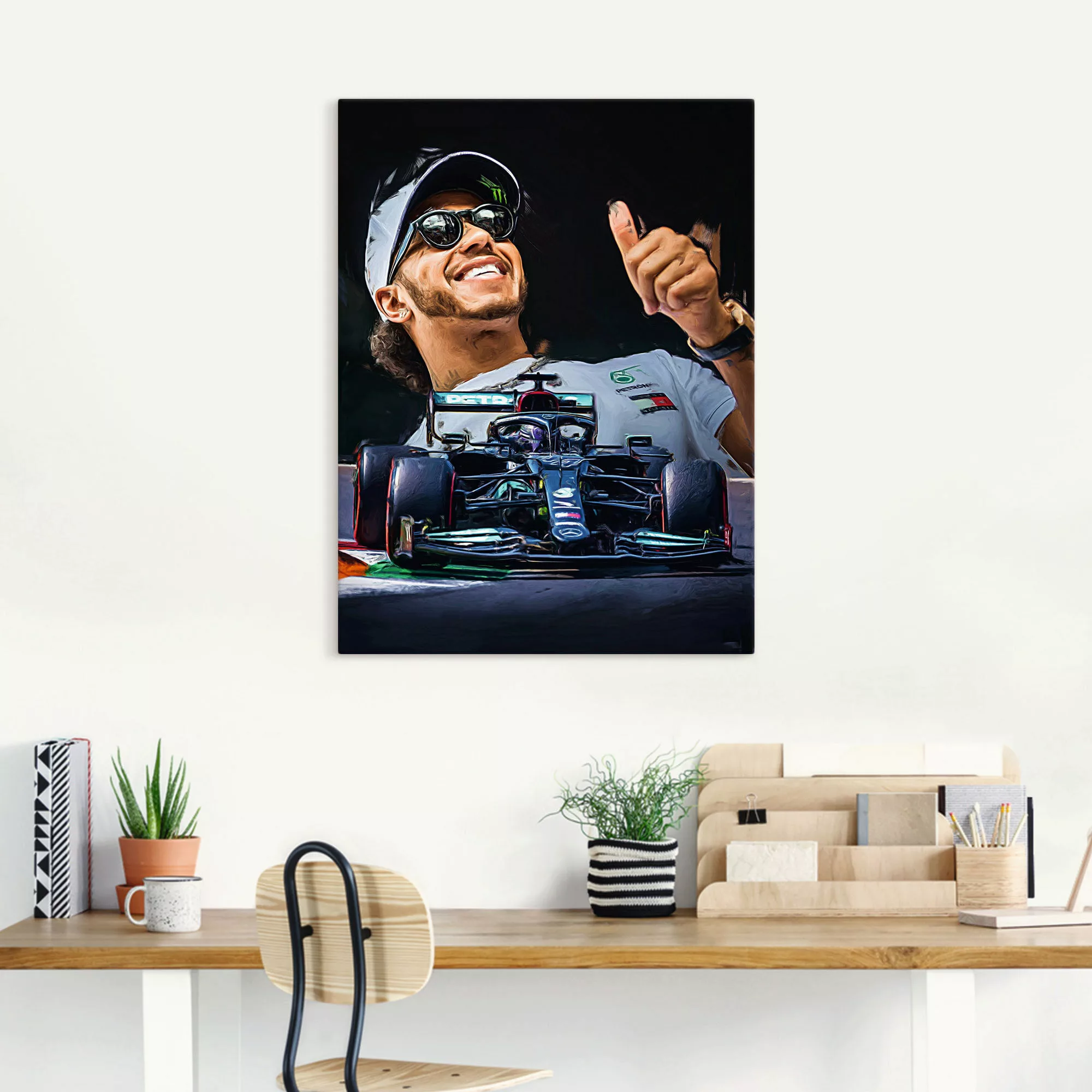 Artland Wandbild »Sir Lewis Hamilton alias LH44«, Auto, (1 St.), als Alubil günstig online kaufen