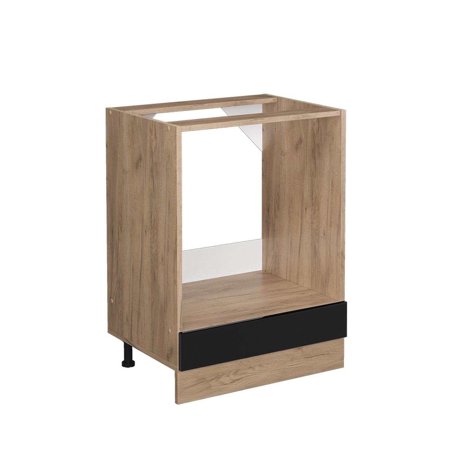 Vicco Herdumbauschrank R-Line Schwarz Hochglanz/Goldkraft Eiche 60 cm ohne günstig online kaufen