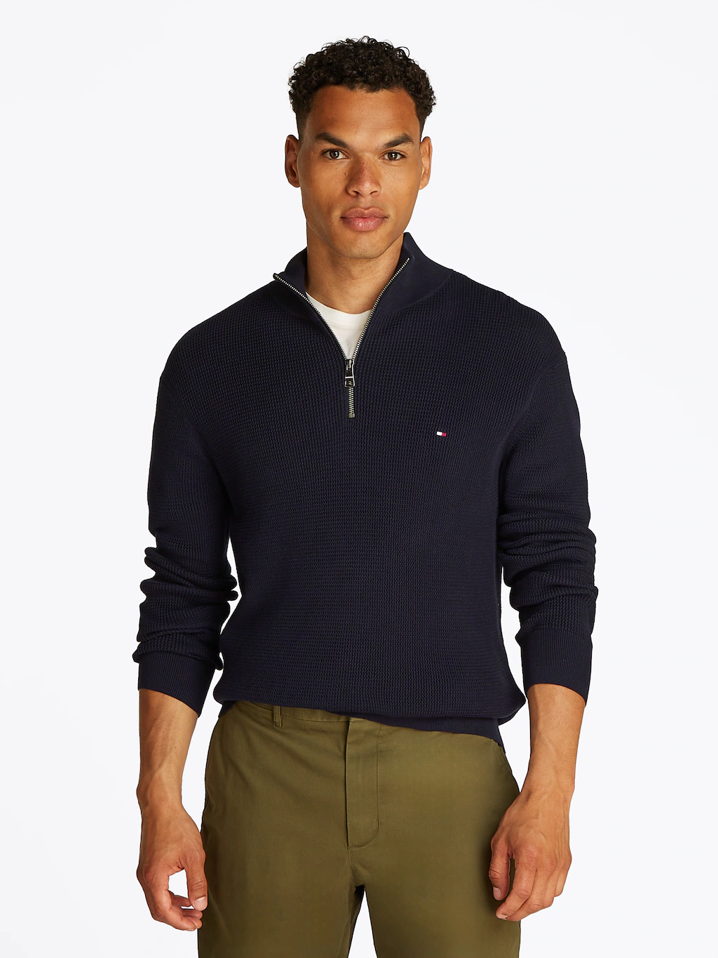 Tommy Hilfiger Troyer "RACKING STRUCTURE ZIP MOCK" günstig online kaufen