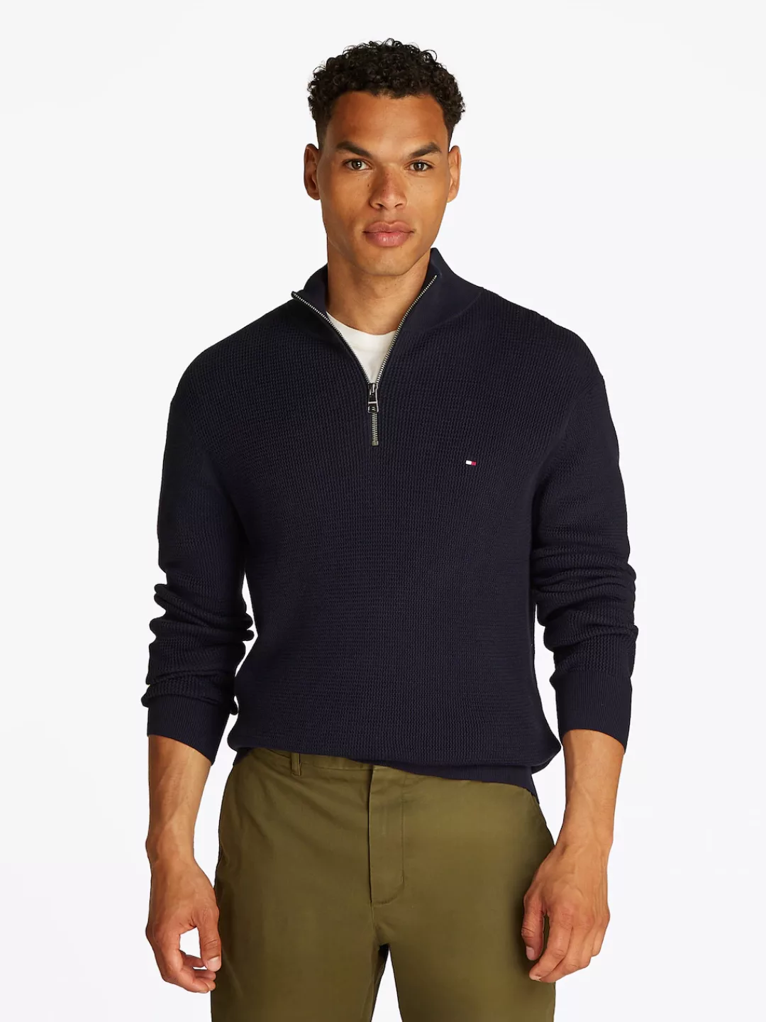 Tommy Hilfiger Troyer RACKING STRUCTURE ZIP MOCK günstig online kaufen