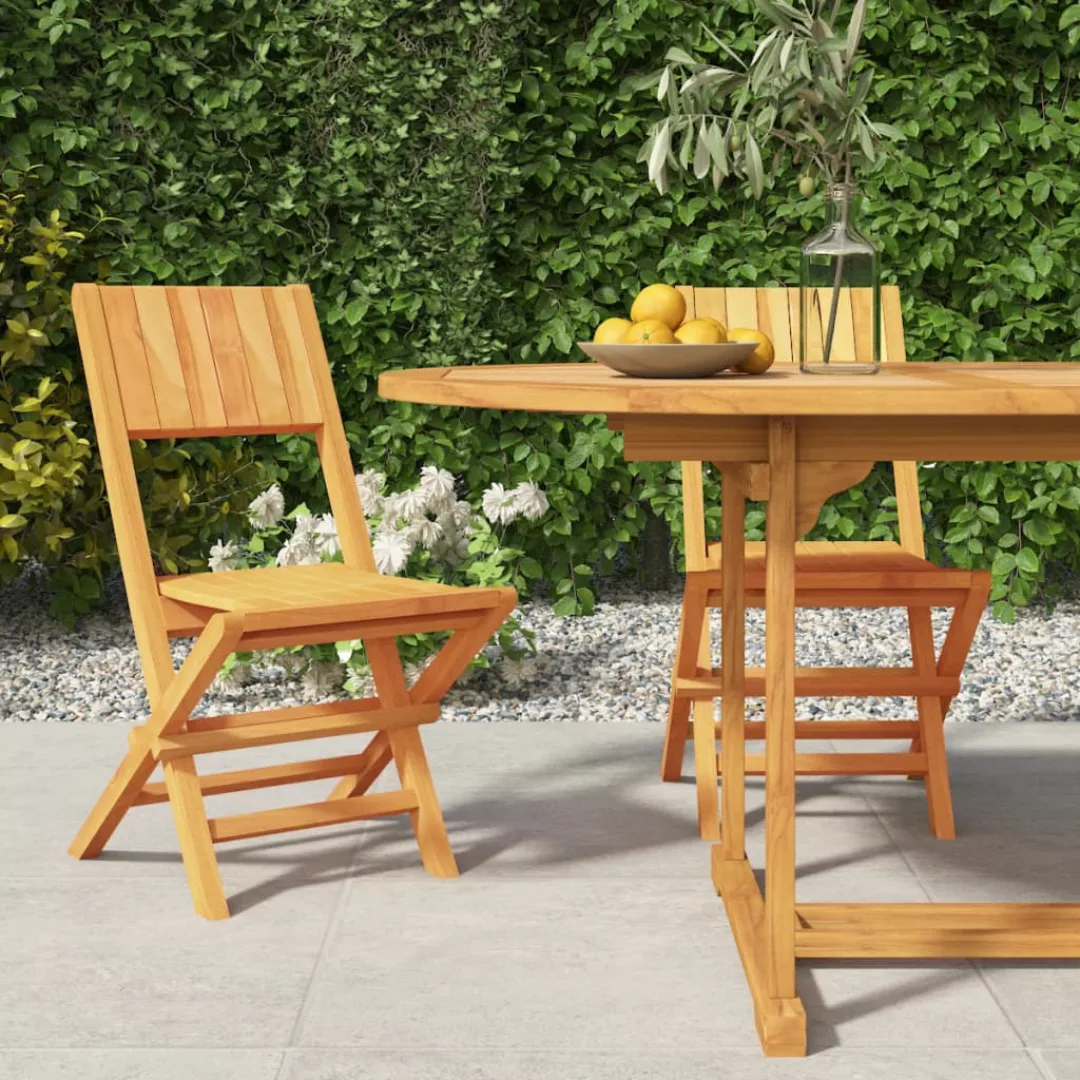 Vidaxl Gartenstühle 2 Stk. Klappbar 47x61x90 Cm Massivholz Teak günstig online kaufen