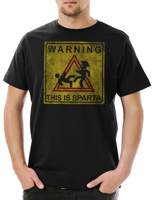 Urban Backwoods Print-Shirt Warning This Is Sparta Sign Herren T-Shirt Das günstig online kaufen