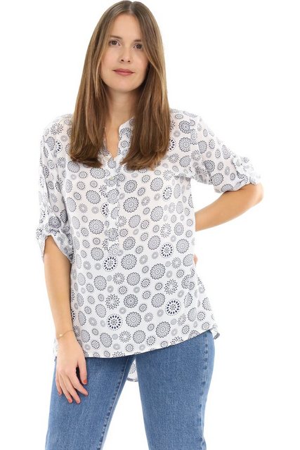 malito more than fashion Schlupfbluse 6703 Bluse mit Kreis Blumen Print 3/4 günstig online kaufen