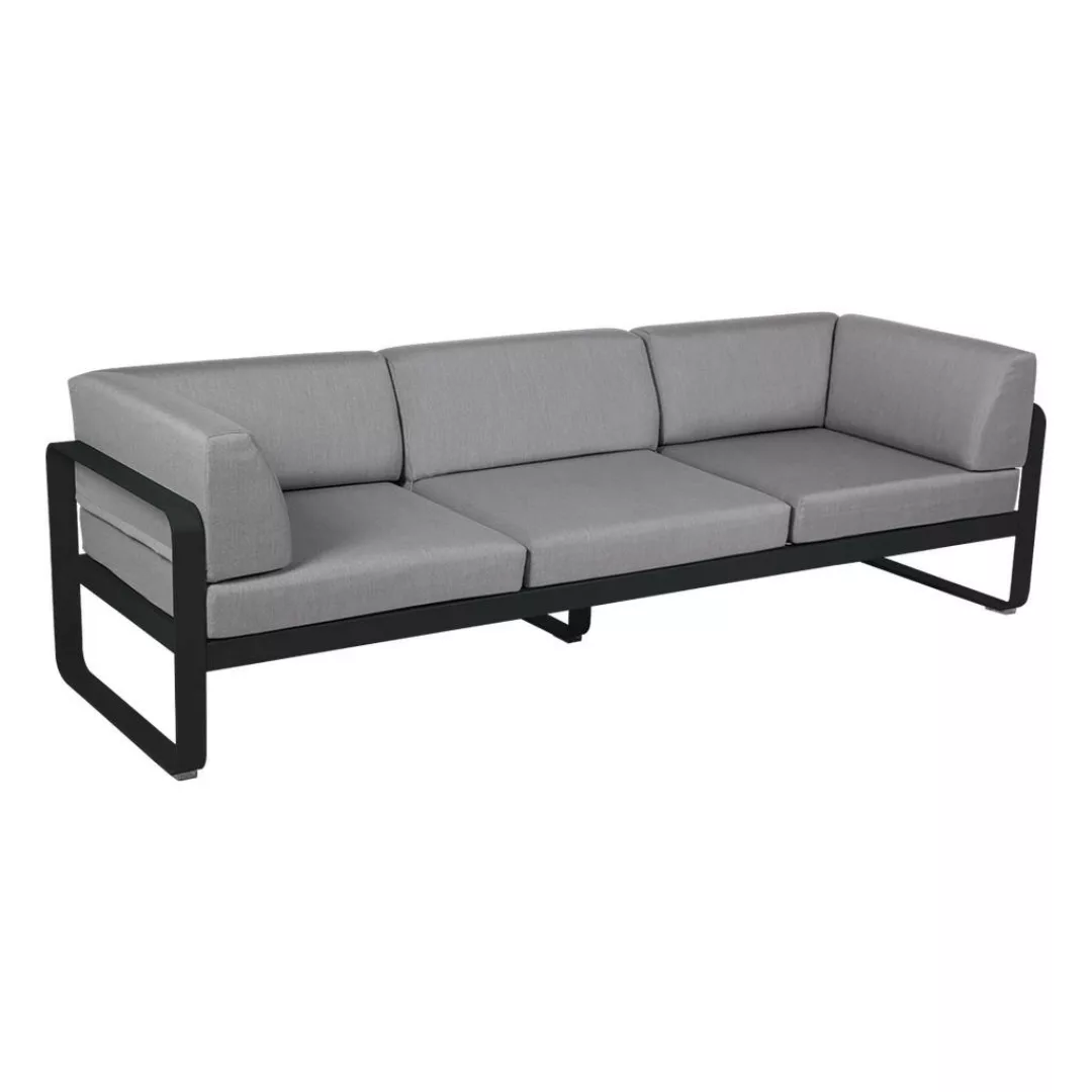 Bellevie 3-Sitzer Club Sofa Outdoor 42 Lakritze 79 Flanellgrau günstig online kaufen