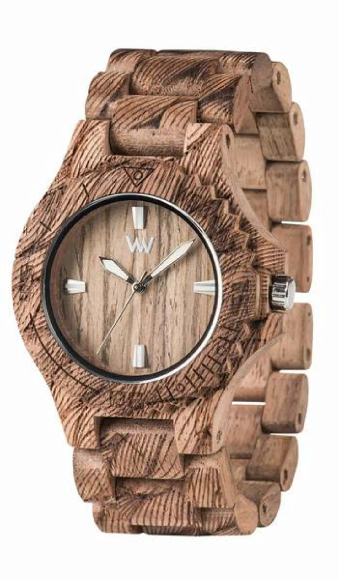 Holz-armbanduhr Date Waves Nut Rough | 100% Hautverträglich günstig online kaufen