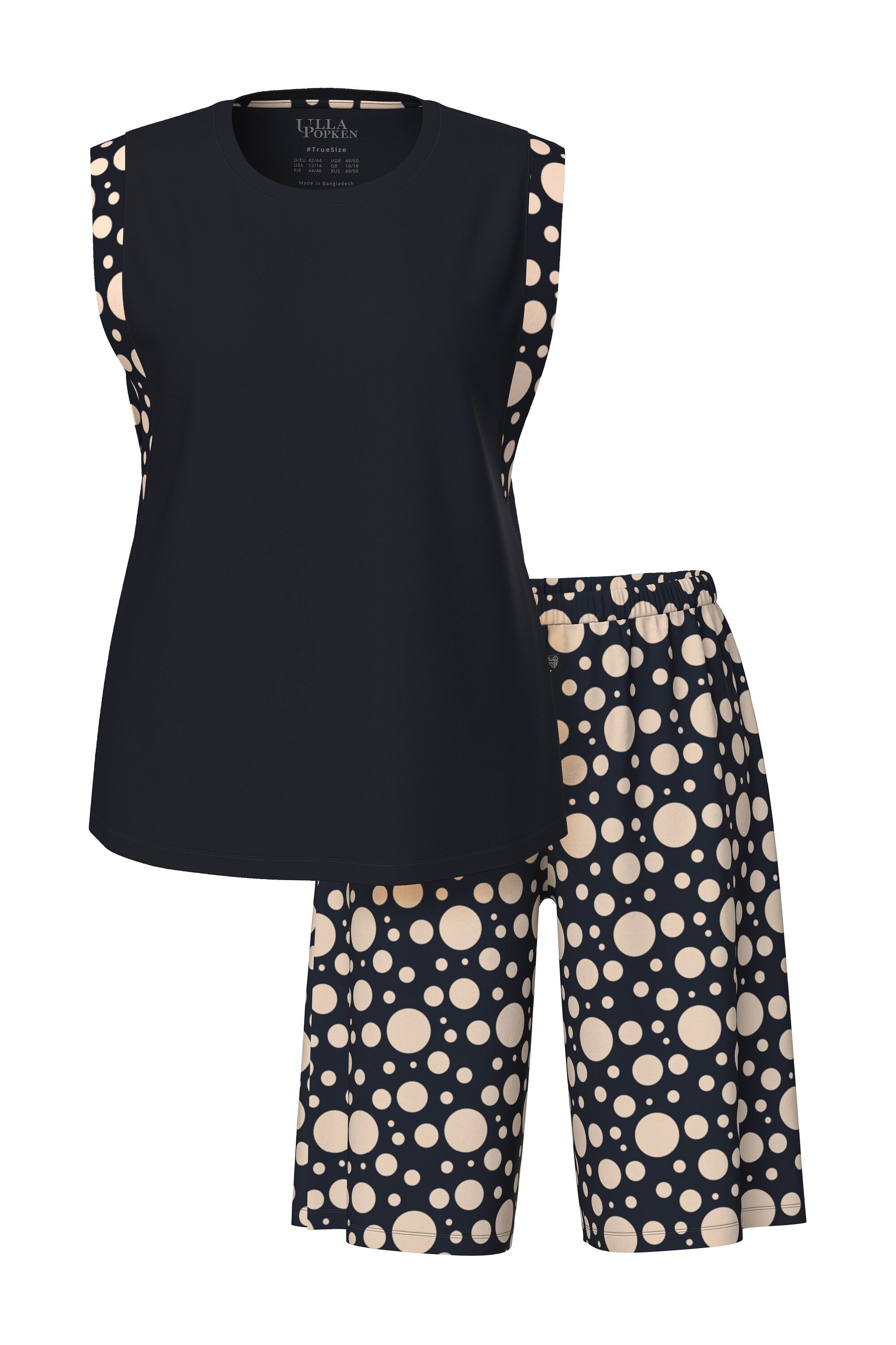 Ulla Popken Pyjama Shorty Zweiteiler Rundhals günstig online kaufen