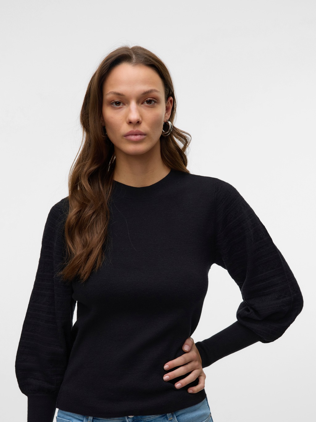 Vero Moda Strickpullover "VMHOLLYPOINTELLE LS O-NCK PULLOVE GA BOO" günstig online kaufen