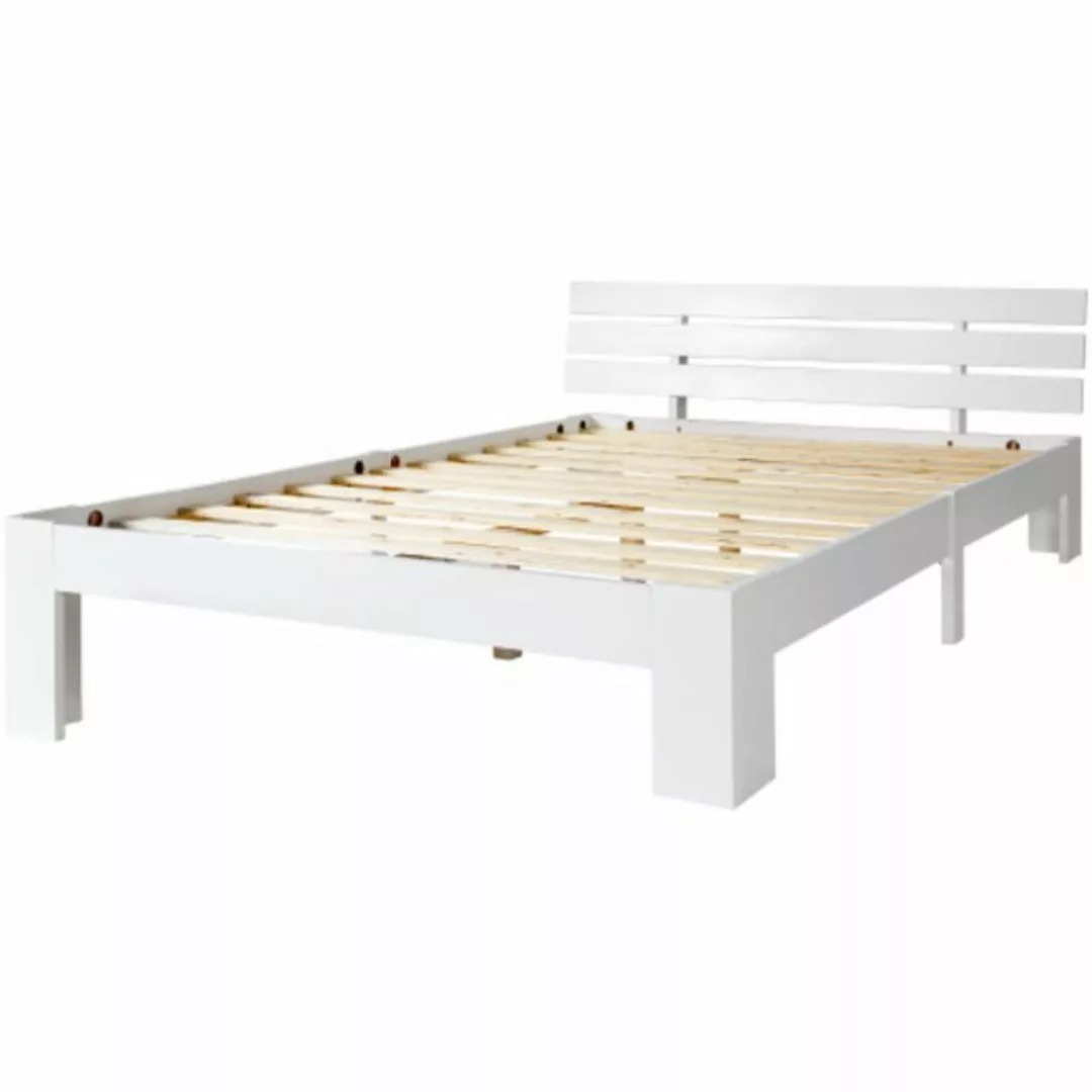 Totnz Bettgestell Holzbett Doppelbett mit Kopfteil & Stauraum 200*140cm,Nat günstig online kaufen