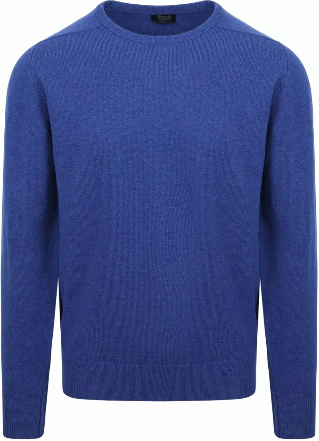 William Lockie O-Auschnitt Pullover Lammwolle Blau - Größe L günstig online kaufen