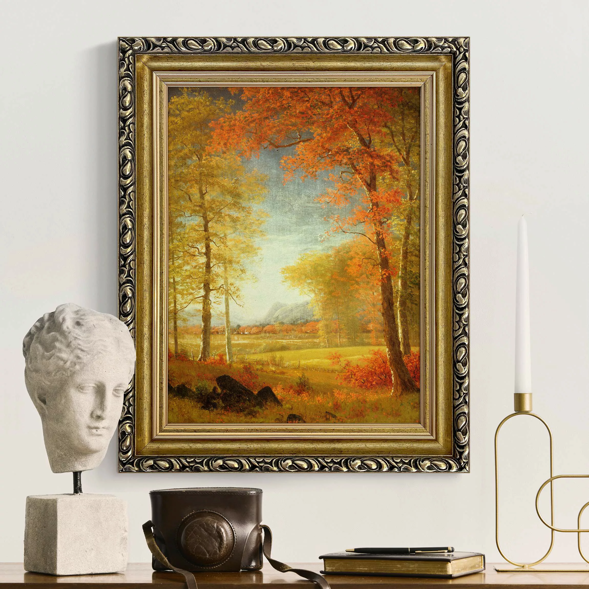 Gerahmtes Leinwandbild Albert Bierstadt - Herbst in Oneida County, New York günstig online kaufen