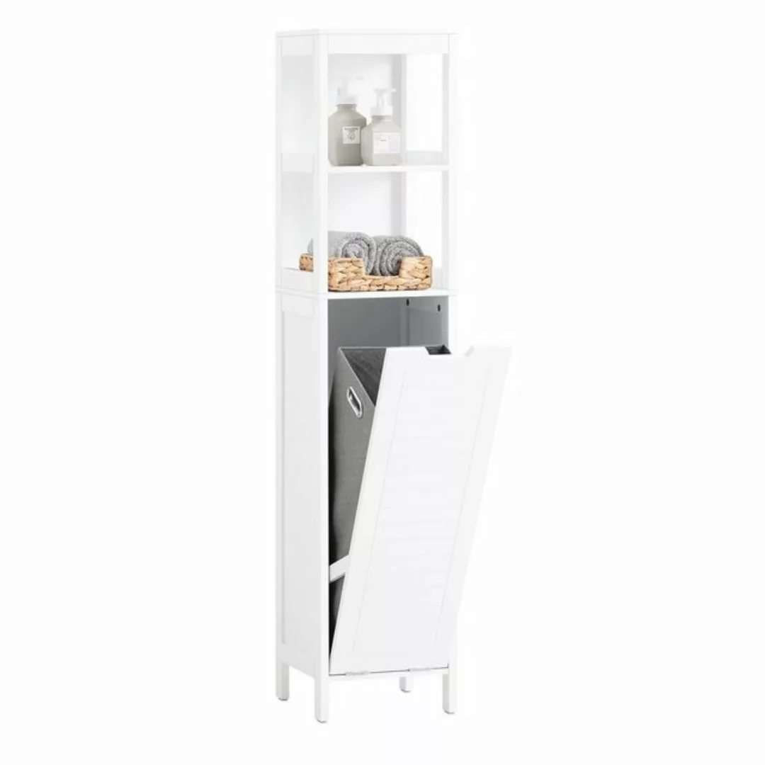 SoBuy Hochschrank BZR123 Badschrank mit Wäschesack Wäscheschrank Badregal B günstig online kaufen