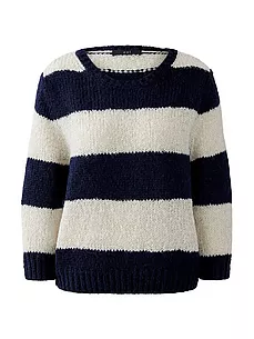 Rundhals-Pullover 3/4-Arm oui weiss günstig online kaufen