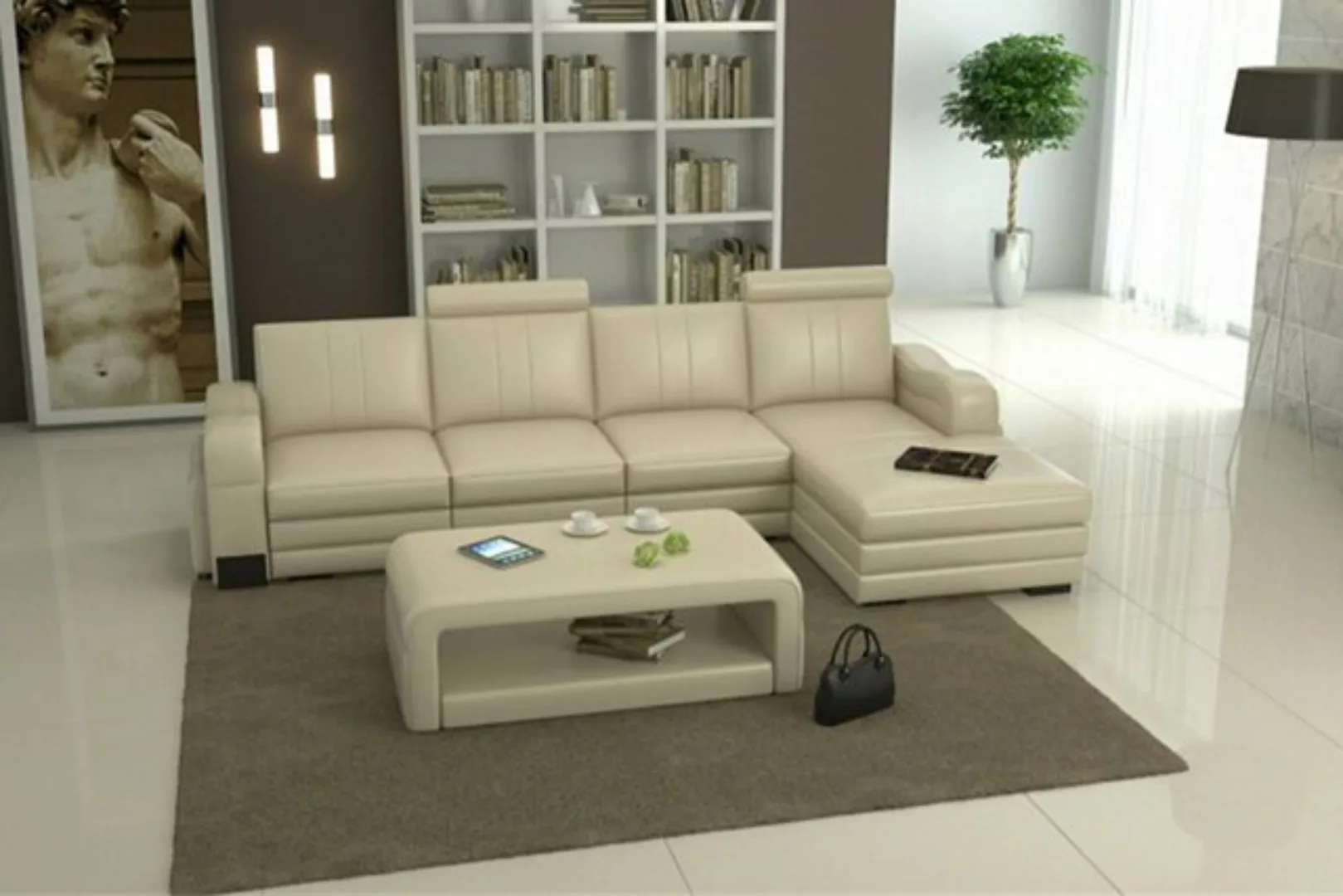 JVmoebel Ecksofa, Leder Modern Couch Wohnlandschaft Ledersofa Sofagarnitur günstig online kaufen