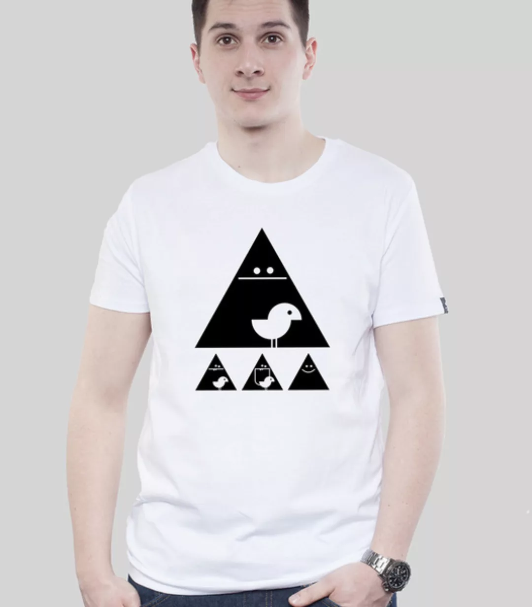 Shirt Men White "Achtung Birdy!" Black günstig online kaufen