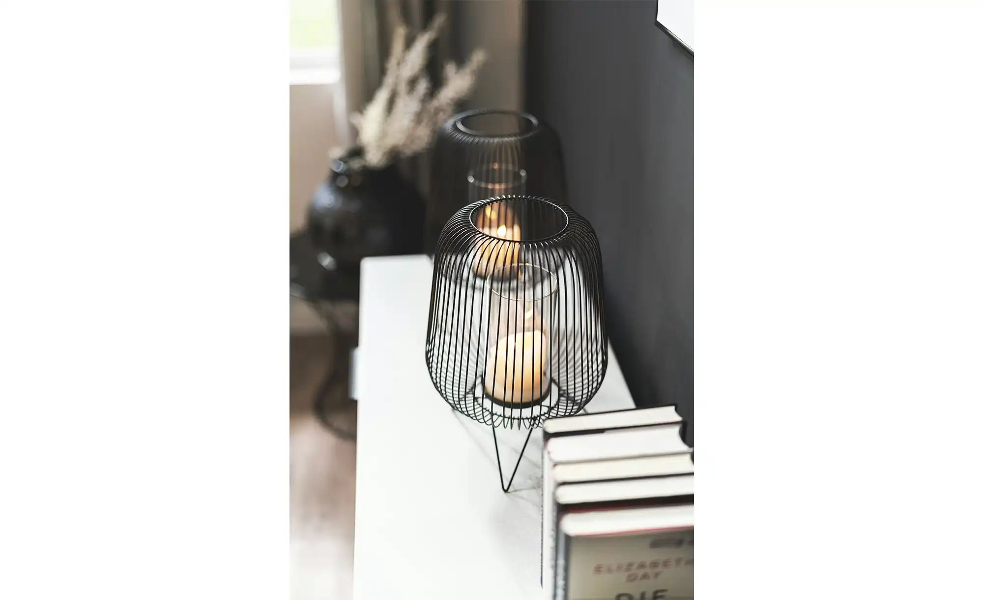 Windlicht ¦ schwarz ¦ Glas , Metall ¦ Maße (cm): H: 34  Ø: 15 Accessoires > günstig online kaufen