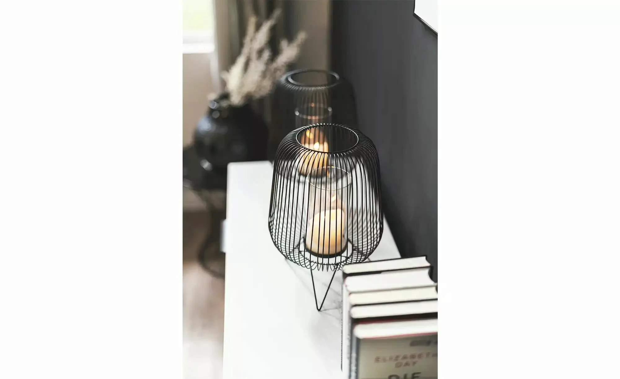 Windlicht   ¦ schwarz ¦ Metall,Glas ¦ Maße (cm): H: 34  Ø: 25 Accessoires > günstig online kaufen