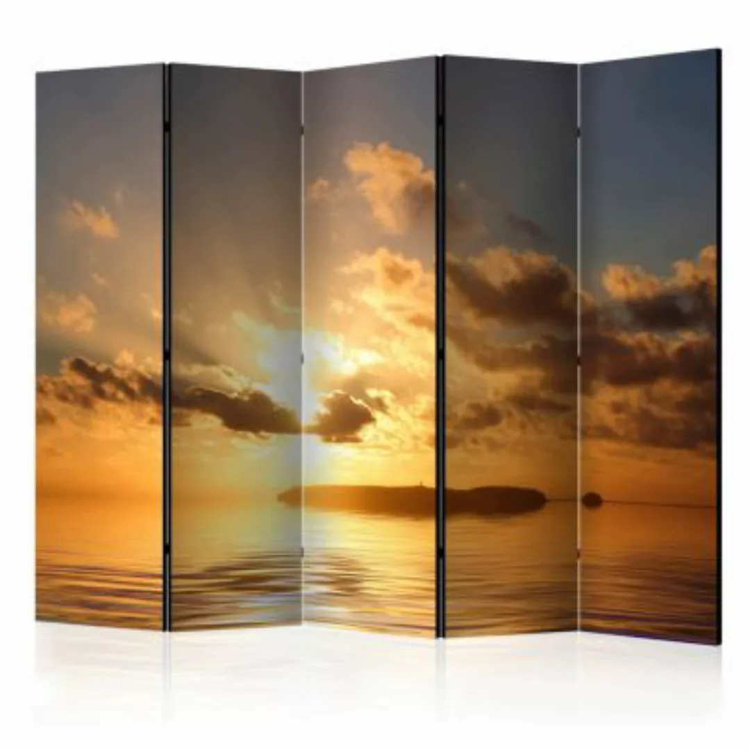 artgeist Paravent sea - sunset II [Room Dividers] orange-kombi Gr. 225 x 17 günstig online kaufen