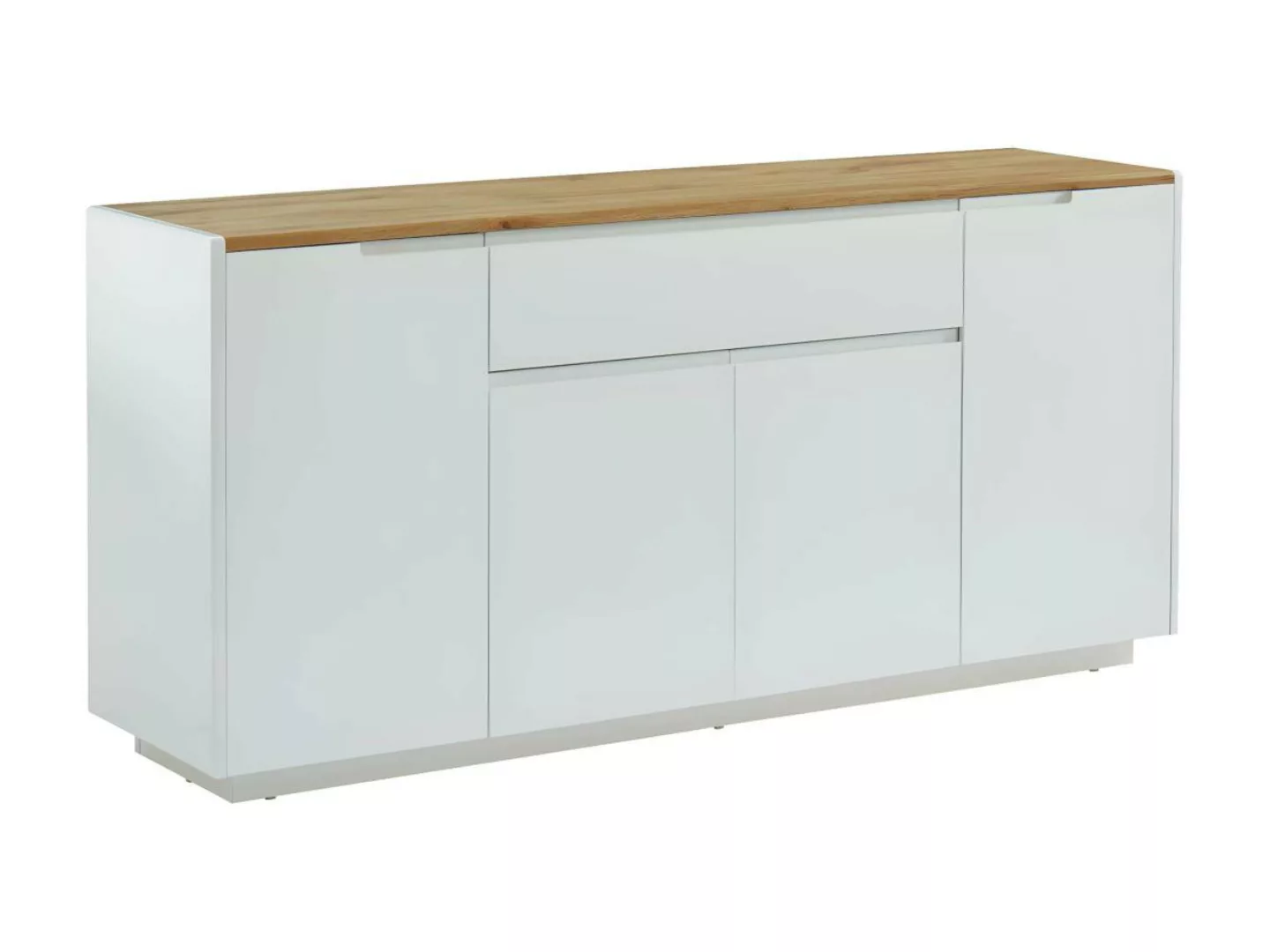 Sideboard mit 4 Türen & 1 Schublade - MDF lackiert - Weiß & Eichefarben - A günstig online kaufen
