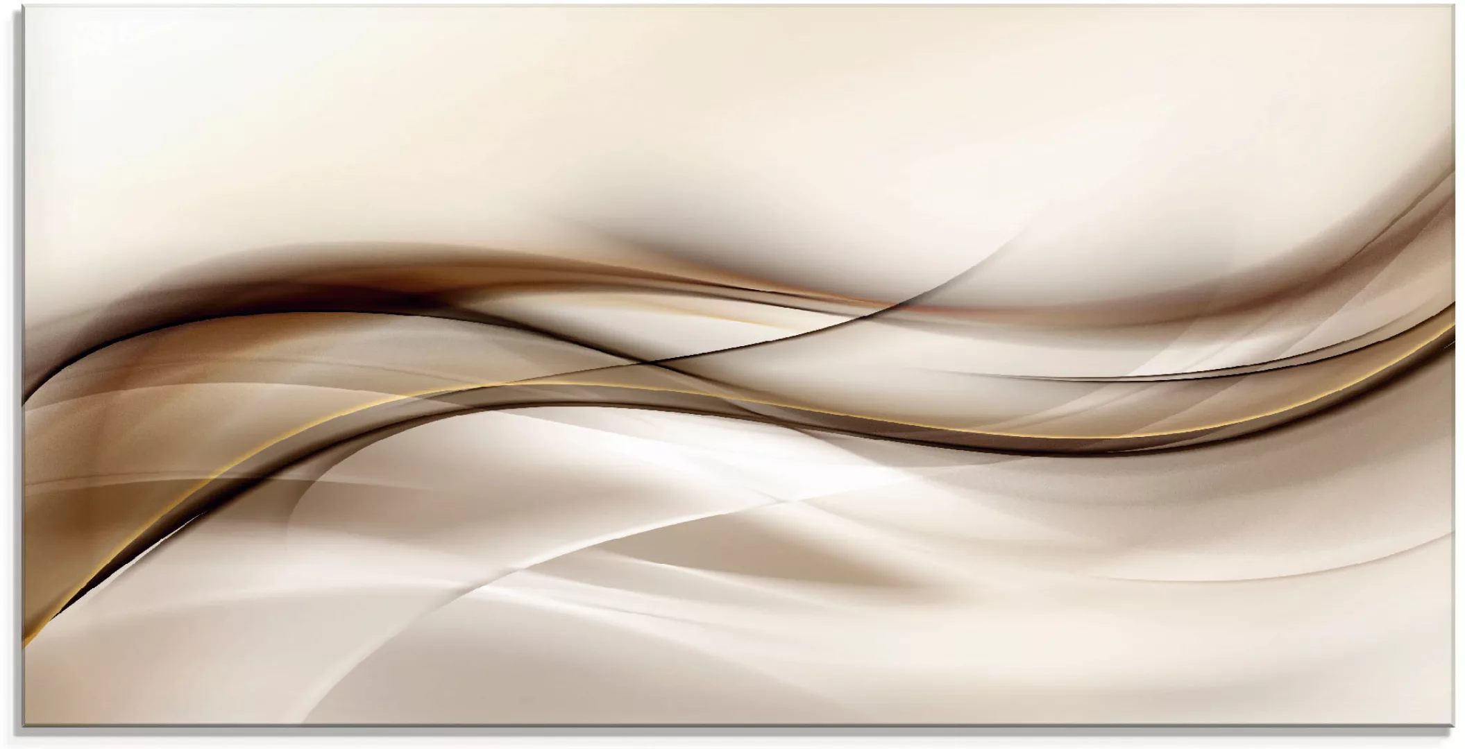 Artland Glasbild "Braune abstrakte Welle", Muster, (1 St.) günstig online kaufen