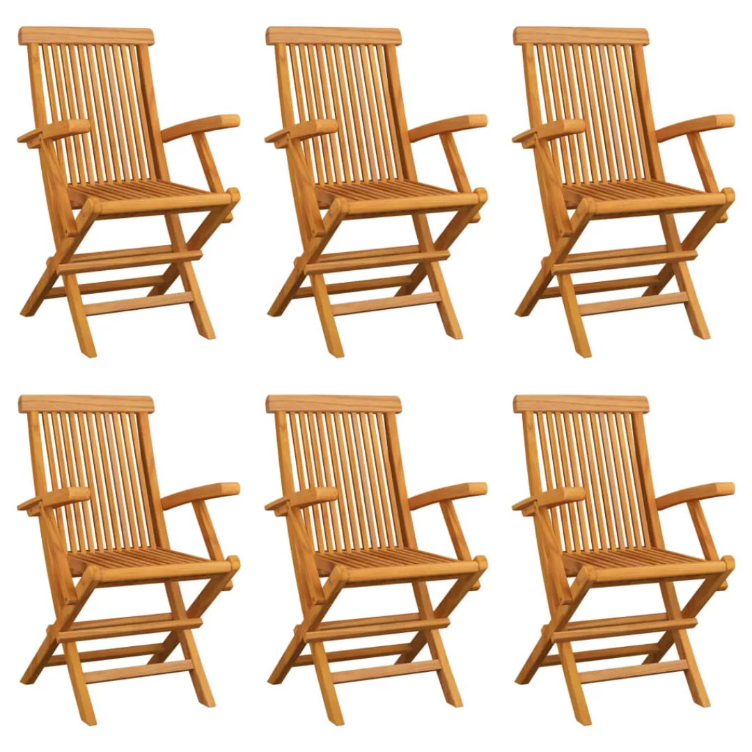 Klappbare Gartenstühle 6 Stk. Massivholz Teak günstig online kaufen