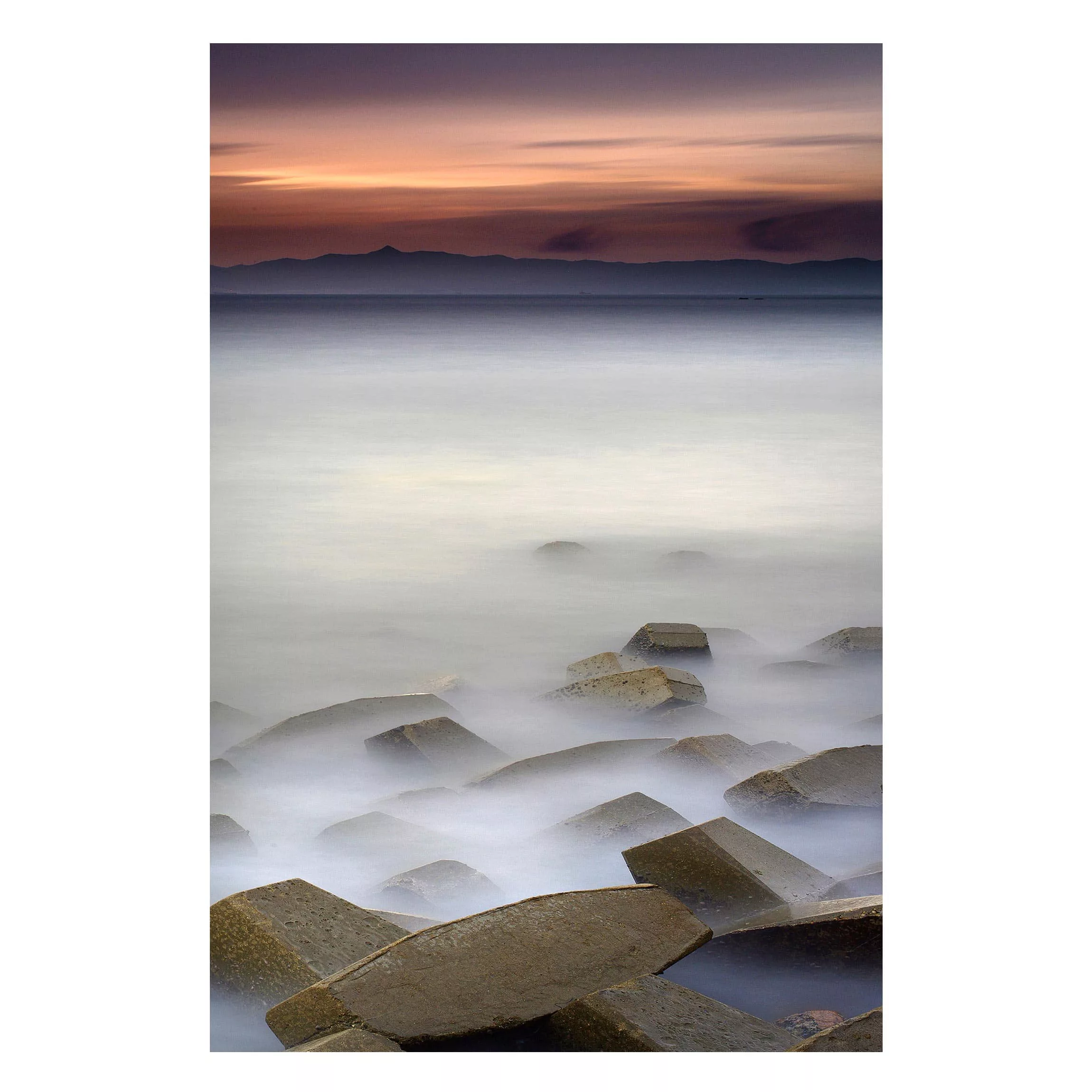 Magnettafel Natur & Landschaft - Hochformat 2:3 Sonnenuntergang im Nebel günstig online kaufen