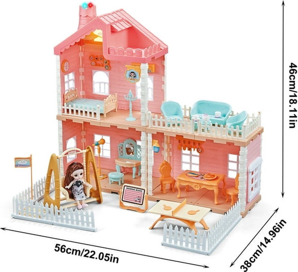 Daskoo Puppenhaus Puppenhaus Puppenhaus mit LED günstig online kaufen