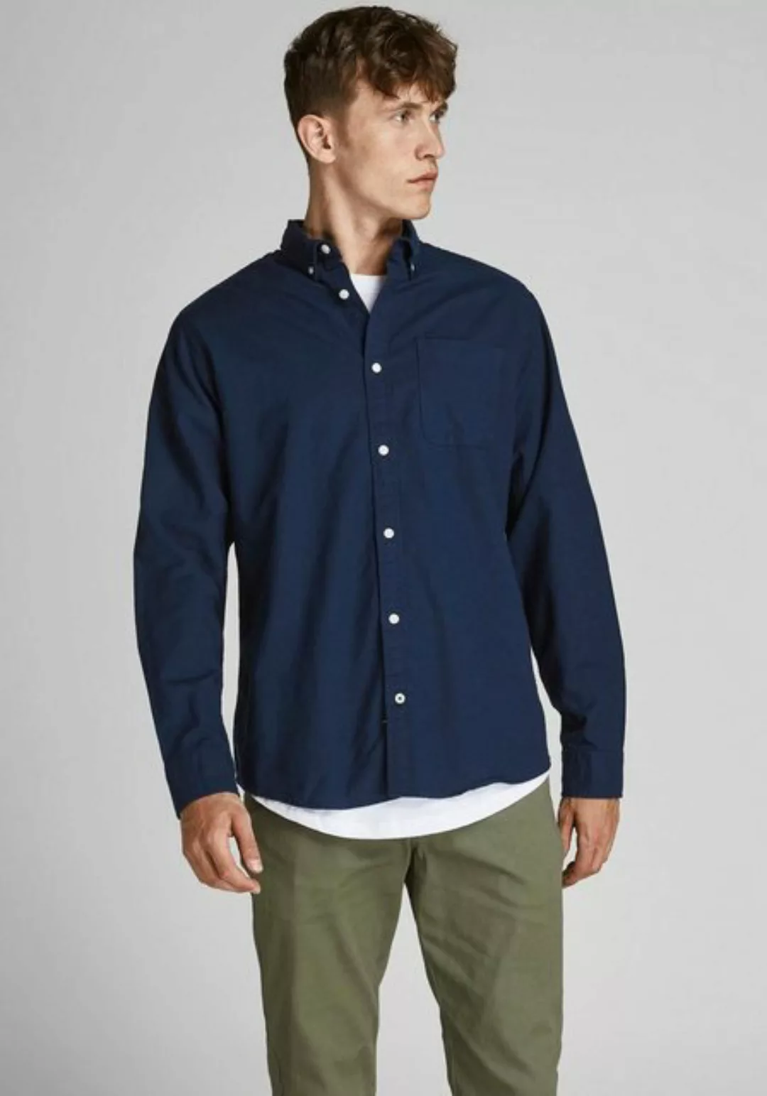 Jack & Jones Herren Freizeit Hemd JJEOXFORD - Slim Fit günstig online kaufen