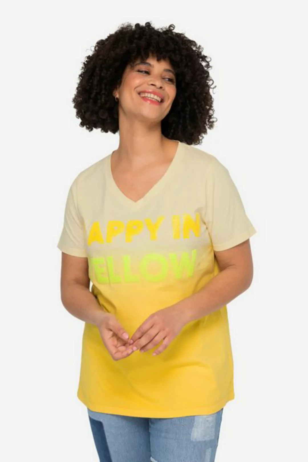 Angel of Style Rundhalsshirt T-Shirt Farbverlauf Pailleten-Schriftzug Halba günstig online kaufen