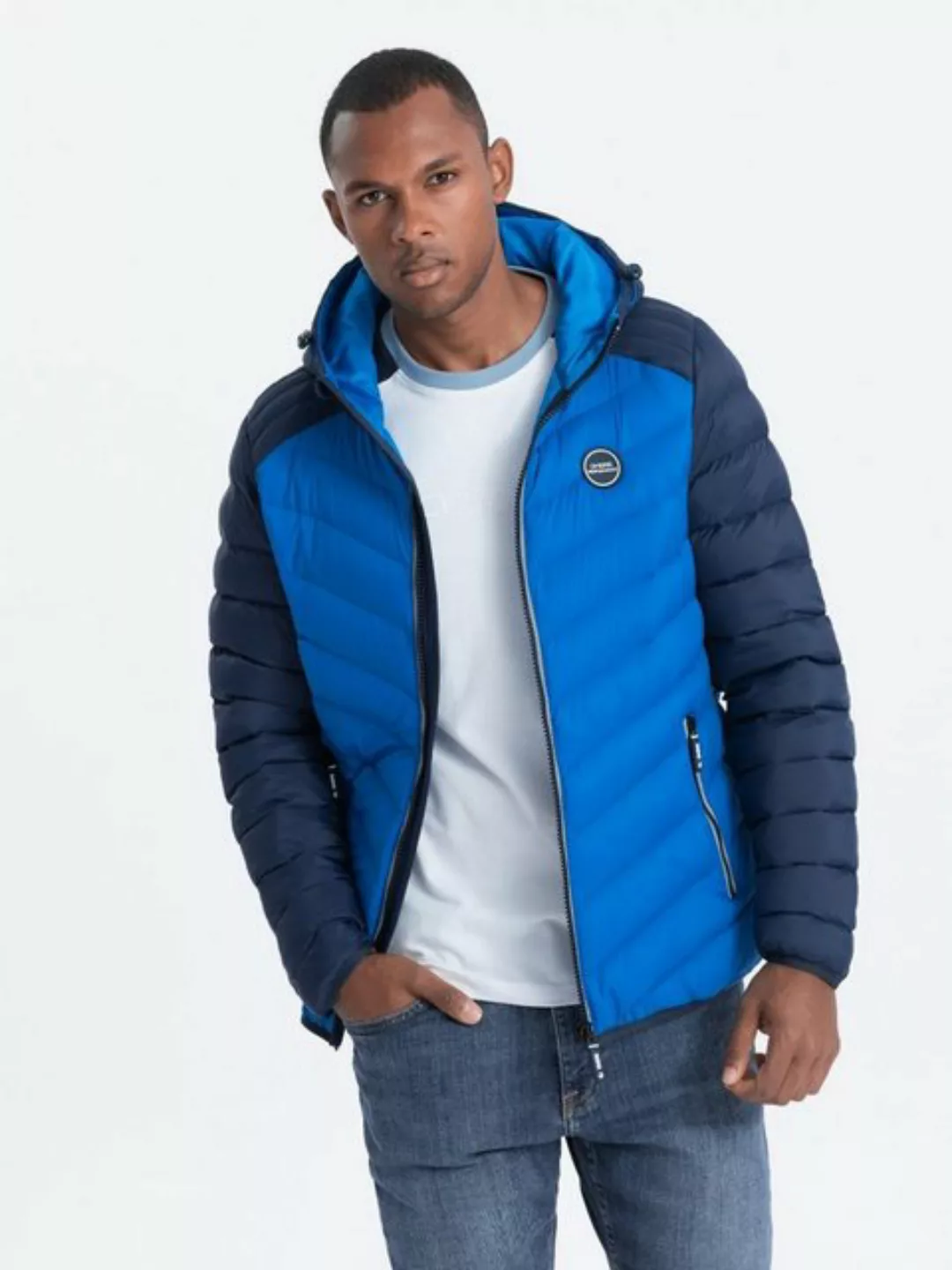 OMBRE Allwetterjacke Gesteppte Herren-Sportjacke - blau V1 OM-JALP-0119 S günstig online kaufen