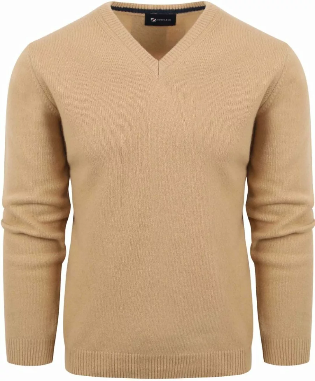 Suitable Pullover Wolle V-Neck Beige - Größe L günstig online kaufen