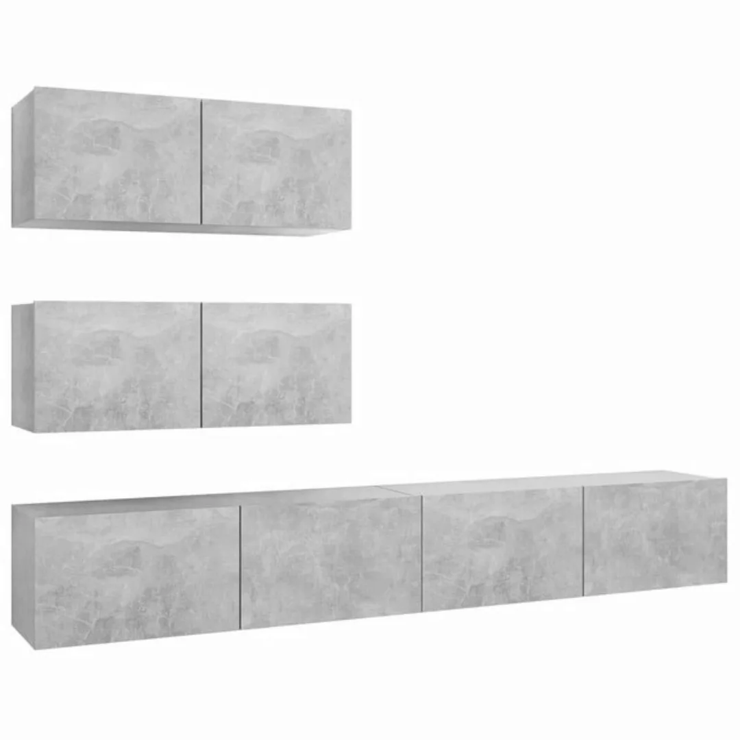 furnicato TV-Schrank 4-tlg. TV-Schrank-Set Betongrau Holzwerkstoff günstig online kaufen