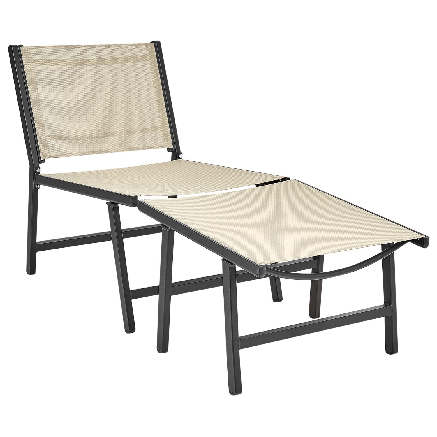 Beliani Gartenstuhl Beige Schwarz 60x54x70 günstig online kaufen
