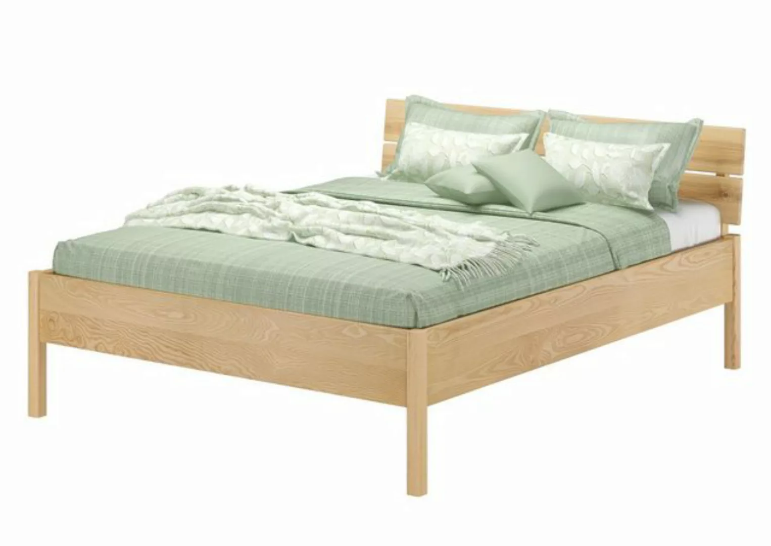 ERST-HOLZ Bett Doppelbett metallfrei 160x200 massiv Eschenholz Tischlerarbe günstig online kaufen