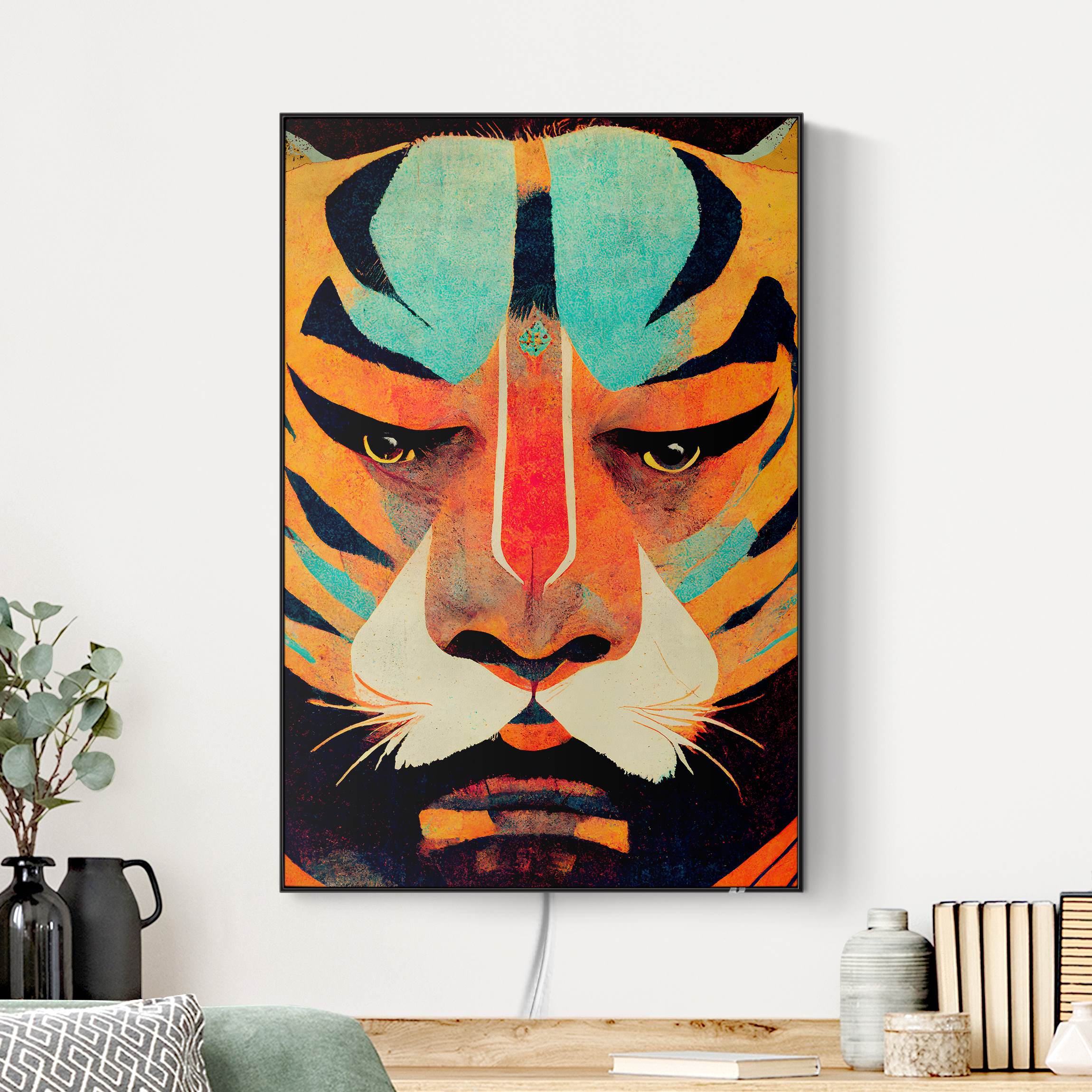 LED-Wechselbild Bunte Tiger Illustration günstig online kaufen