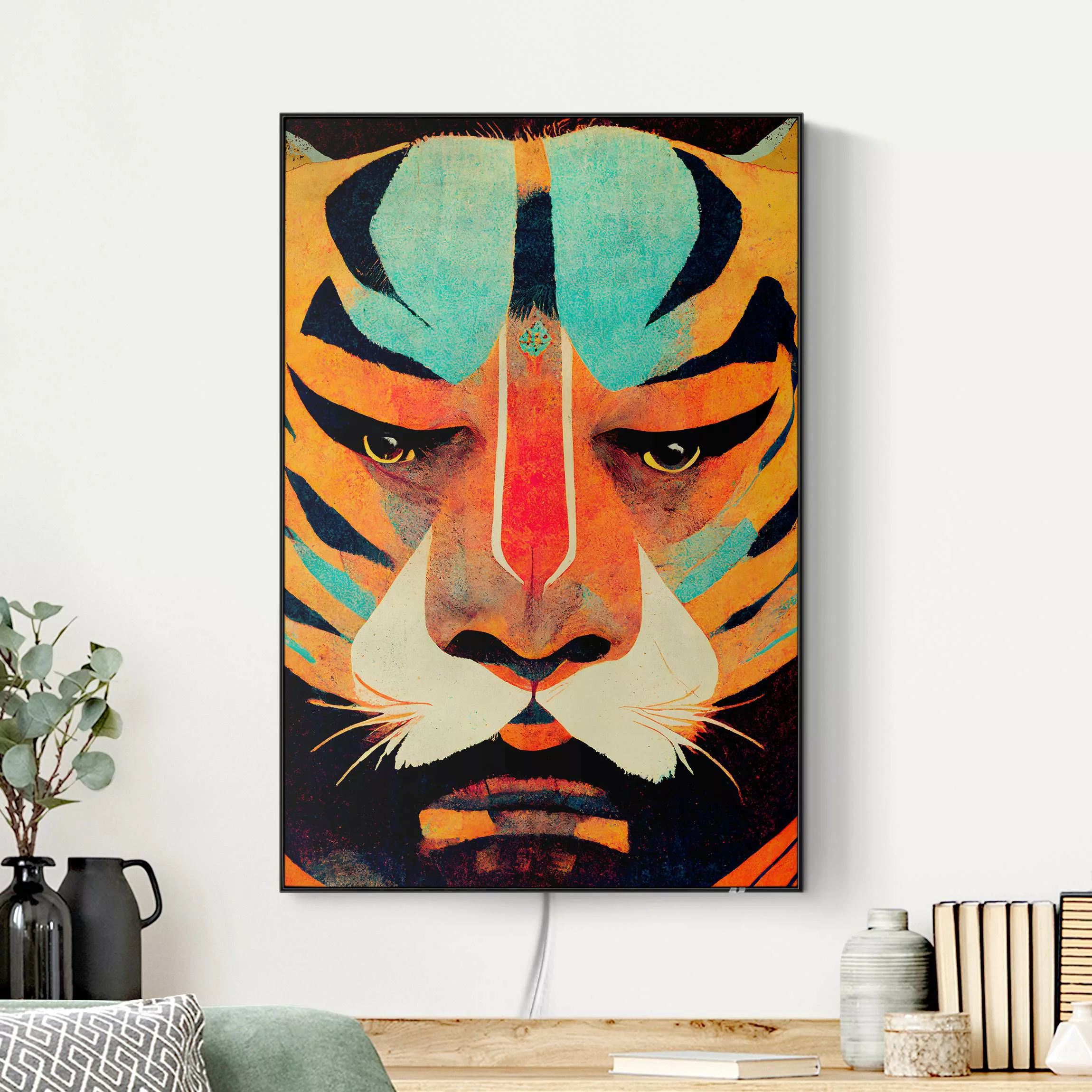 LED-Wechselbild Bunte Tiger Illustration günstig online kaufen