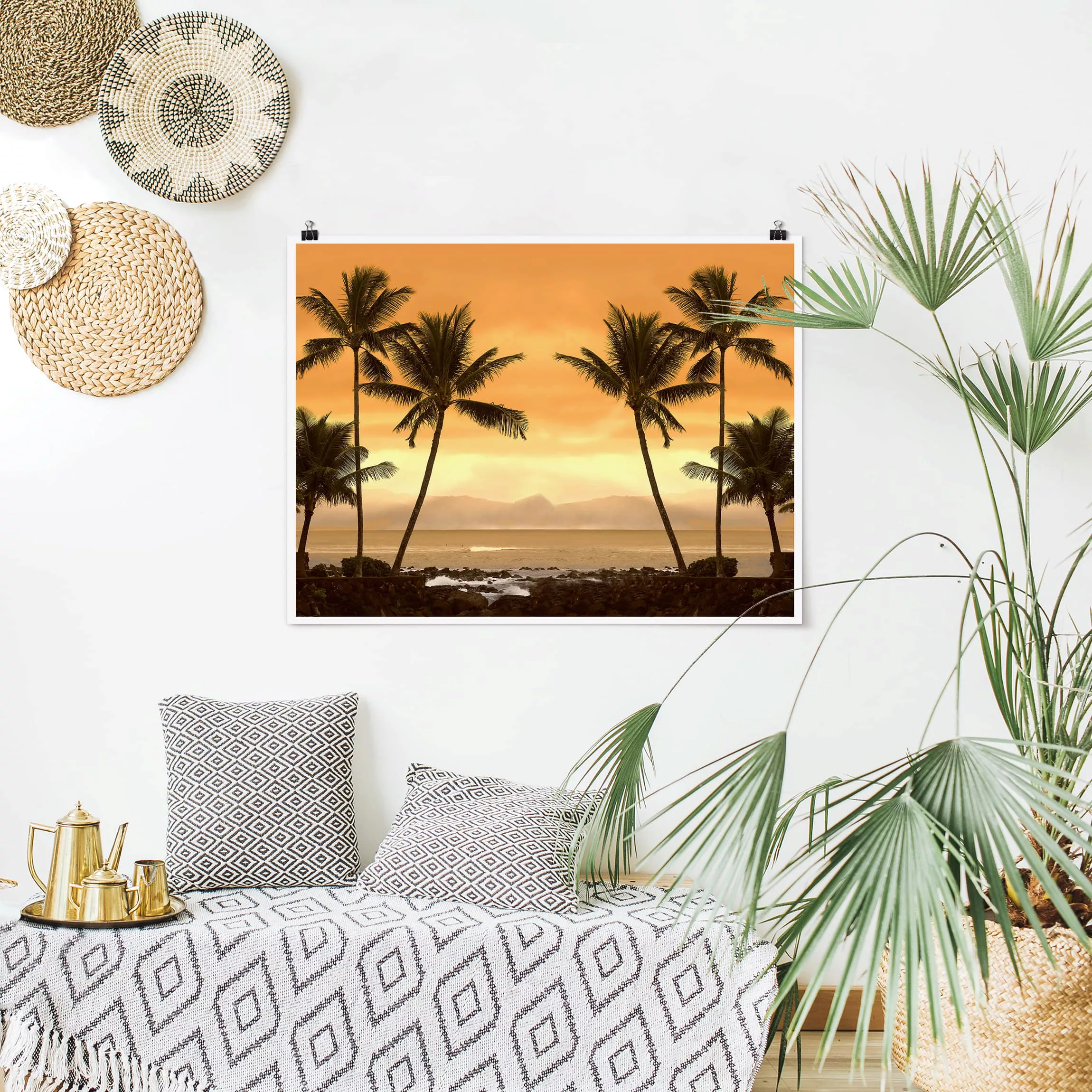 Poster Strand - Querformat Caribbean Sunset II günstig online kaufen