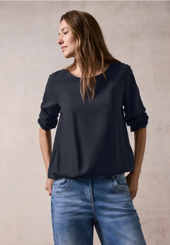 Bluse in Unifarbe günstig online kaufen