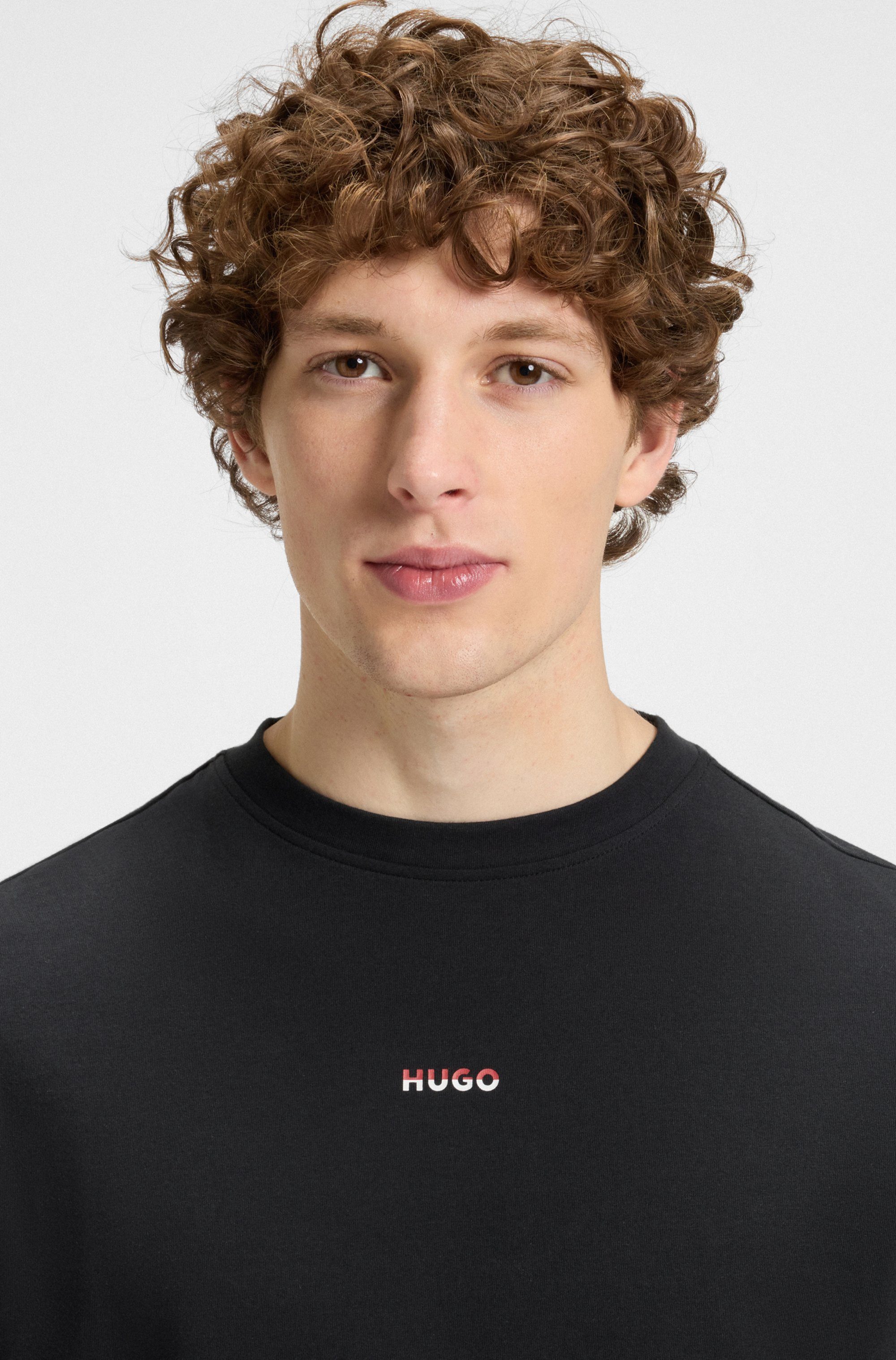 HUGO Pyjamaoberteil SPLIT LOGO mit zweifarbigen günstig online kaufen