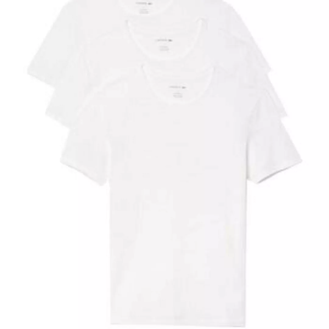 Lacoste  T-Shirts & Poloshirts Lounge 3 Pack Plain Cotton T-Shirt White günstig online kaufen