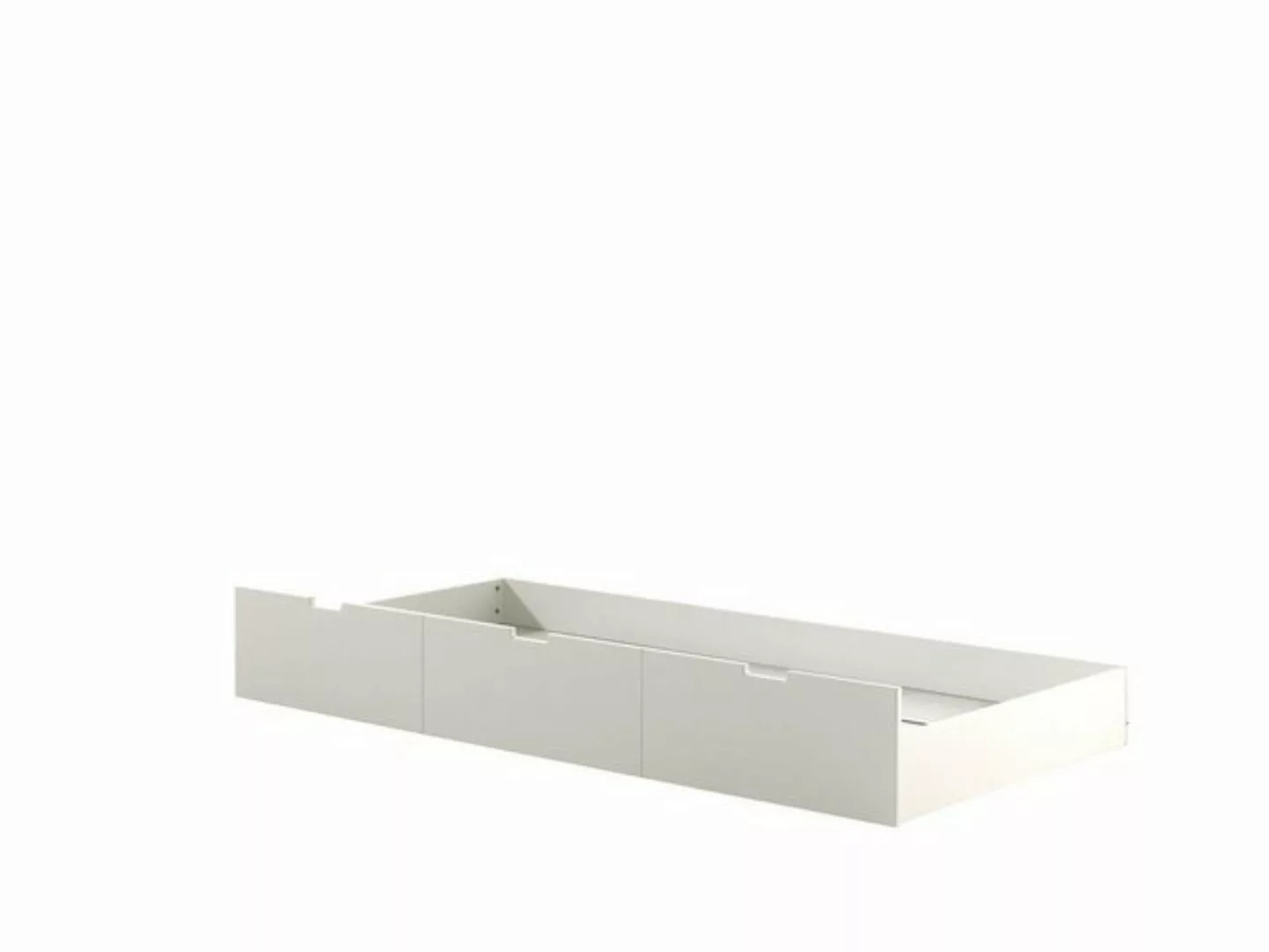 Natur24 Einzelbett Unterbett Margrit 198,5 x 27,4 x 93,3 cm MDF Weiß günstig online kaufen